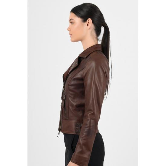 

Женские куртки Liberty Brown Wax Leather Coat Slim Fit