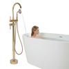 Freestanding Bathtub Faucet Tub Filler Faucets Chrome Floor Mounted Brass Bathroom Faucets with Handheld Shower
