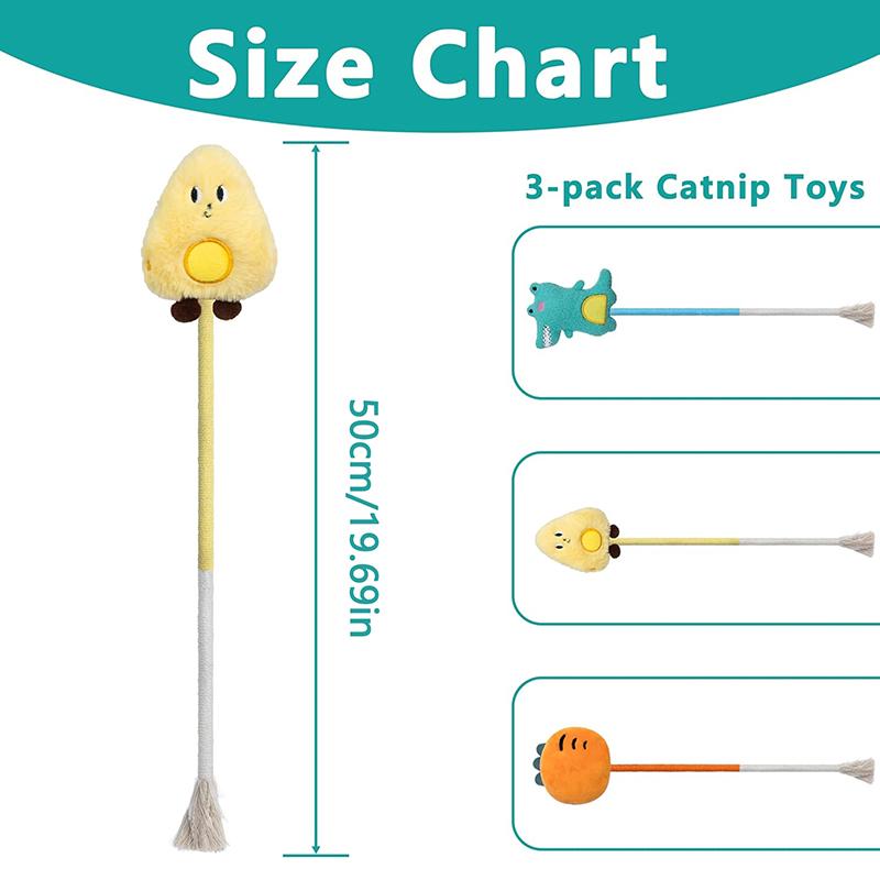 3 szt. Bezpieczne zabawki sznurkowe dla kota, zabawka do czyszczenia zębów, patyk do gryzienia, interaktywna zabawka sznurkowa z bawełny dla kociąt