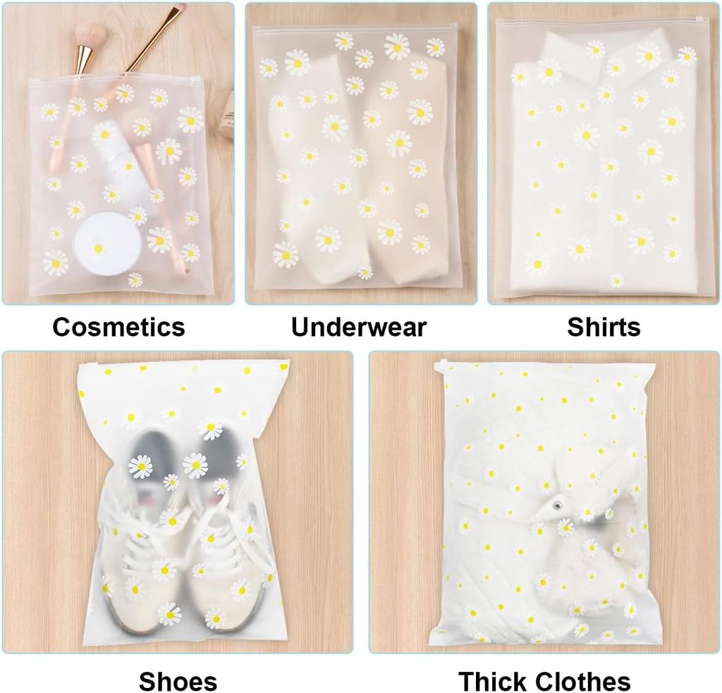 5/10 Stück Wiederverwendbare Ziplock-Beutel Plastik Reise Kleideraufbewahrungsbeutel Transparent Sockenbeutel Wasserdichter Gepäckorganizer zur Schuhaufbewahrung