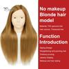 Mannequinkopf mit Echthaar Friseur Flechten Haarstyling Trainingspuppe Kosmetologie Puppenkopf Braun Golden Lange Haare Friseur Make-up