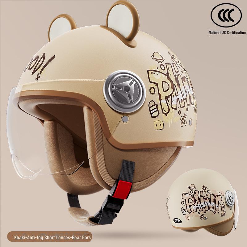 "Universal Retro Gray Motorcycle Helmet, 3C Certified for All Seasons"