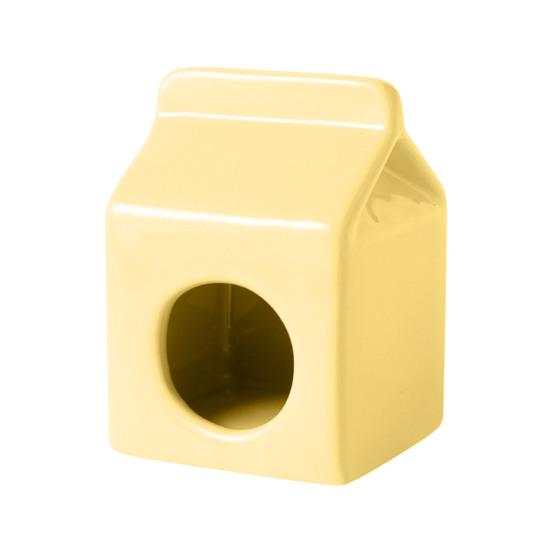 Summer Ceramic Hamster Hideout, Milk Carton Shaped Small Animals House, Gerbil Mice Guinea Pig Dwarf Hamster Habitat Cave