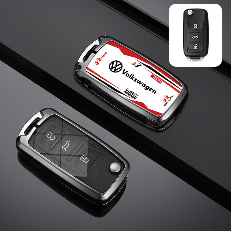 swe3Zinc Alloy Car Remote Key Case Cover Shell For VW Volkswagen Polo Golf Passat Beetle Caddy T5 Up Eos Tiguan Keychain Accessories