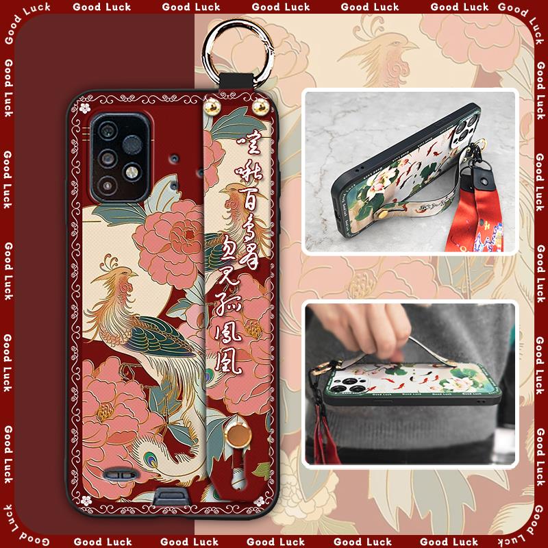 Dirt-resistant For Mom Phone Case For UMIDIGI Bison GT2/GT2 Pro Silicone Lanyard Chinese style Wrist Strap Kickstand