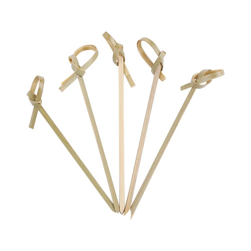 100pcs Household Bar Tool Party Decoration Stick Cocktail Picks Bamboo Knot Skewers Fruit Forks
