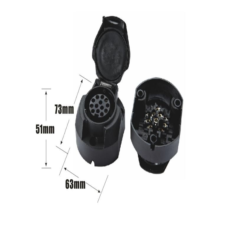 13Pin 12V Euro Round Trailer Caravans Socket Electrical Connector Adapter Towing Socket Plug Car Accessories