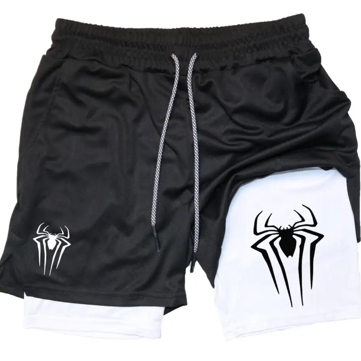 

Men s Y2K Dark Spider Print Casual Sports Shorts Large
