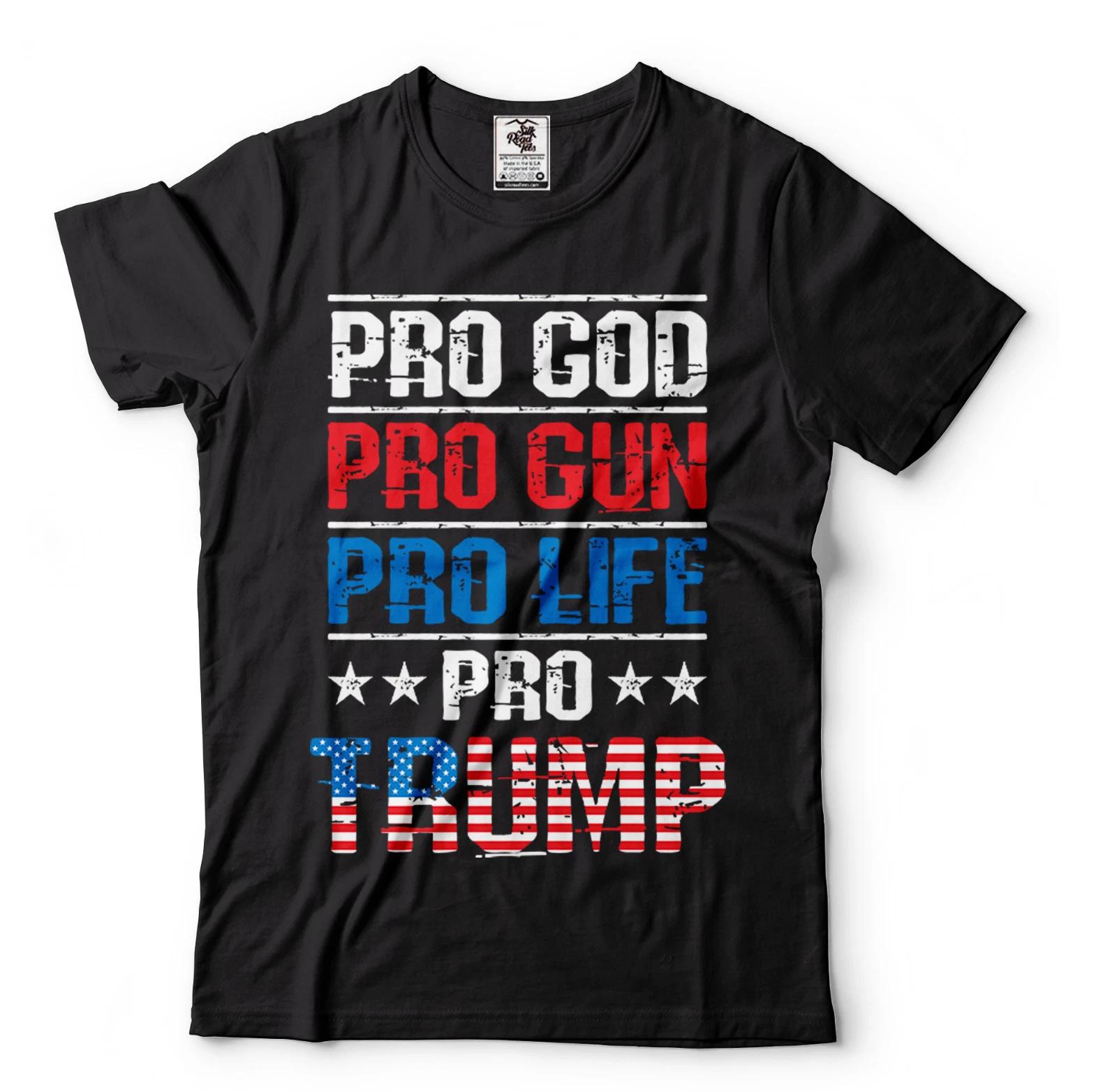 

Mens T-Shirt Pro God Pro Gun Pro Trump Pro Life Mens Tee Shirt Rally Tee L