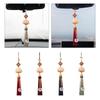 Lotus Car Rearview Mirror Pendant Wood Carving Auto Interior Dangle Decorative Universal Feng Shui Decor Car Hanging Decoration