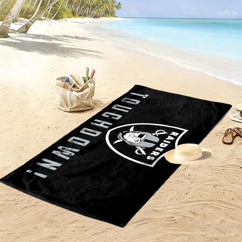 Raiders Print Beach Towel, Large Soft Quick Dry Towel for Beach Camping Swimming