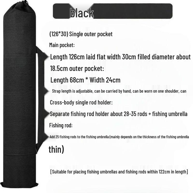 Lightweight Canvas Fishing Gear & Rod Storage Bag with Umbrella Holder