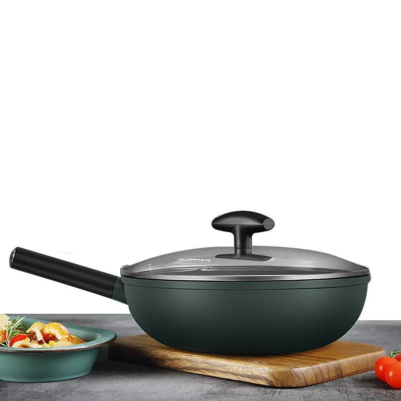 BBQ Frying Pan Durable Non Stick Omelette Pancake Pan Suitable for Kitchen Dishes Omelet Induction Cooker Pan Handle