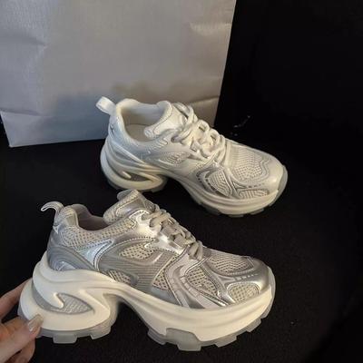 Popular Dad Shoes Women 2024 Summer New Internet Celebrity Korean Tide Retro Heightening Platform Versatile Sports Casual Shoes