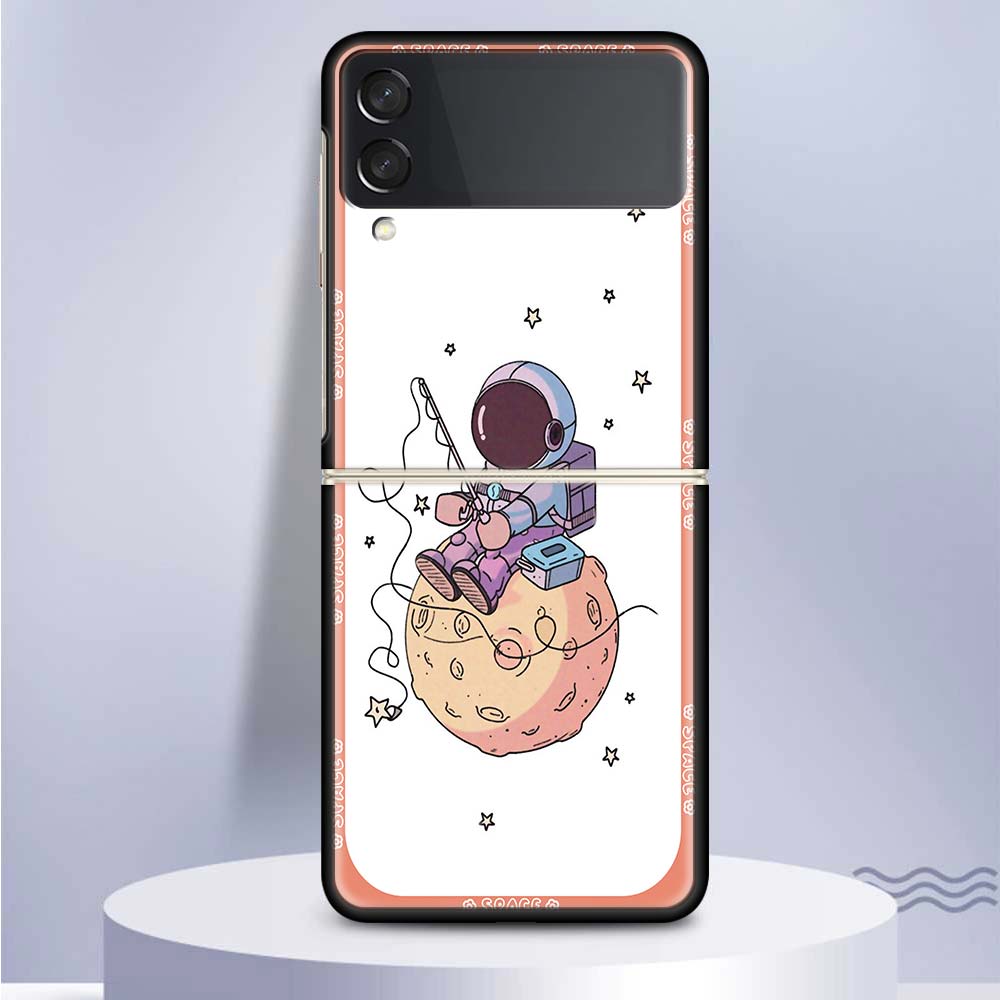 Weltraum-Astronauten-Handyhülle Für Samsung Galaxy Z Flip6 Flip3 Flip4 Flip5 PC Harter Kunststoff Z Flip 6 5 4 3 5G Fundas Hülle Coque Gal