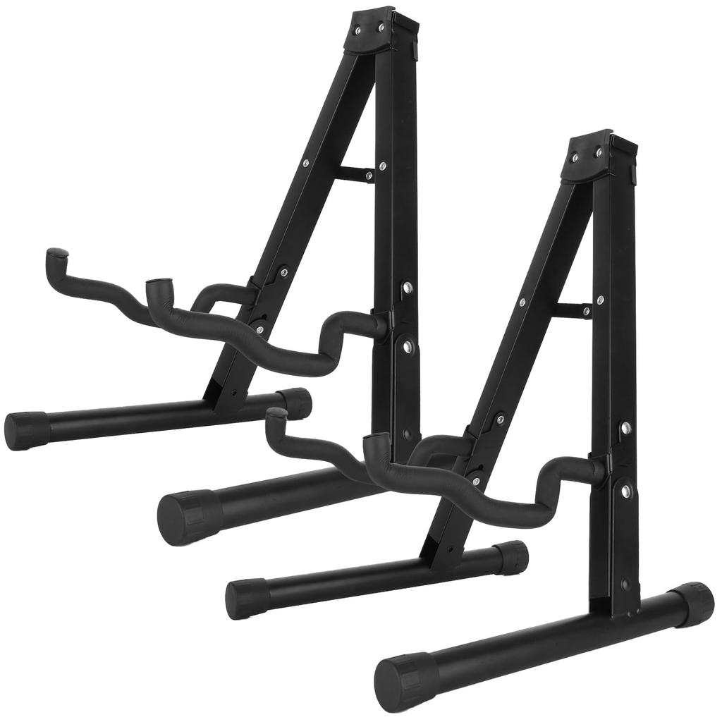 RILIHII Folding Guitar Stand of Guitar Bracket Base Stand Easy To Install Instrument Holder Black [Set 2] A-Type