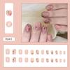 24 Pieces National Style Acacia Red Bean Wearing Nail Art Film Nail Film Short Fresh Fake Nail Ballet Nail Small Nail