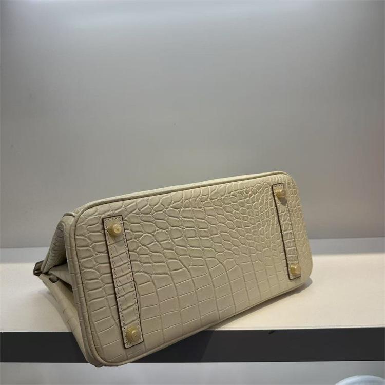 Pelle bovina primo strato motivo alligatore opaca portatile a spalla a tracolla borsa da donna premium transfrontaliera