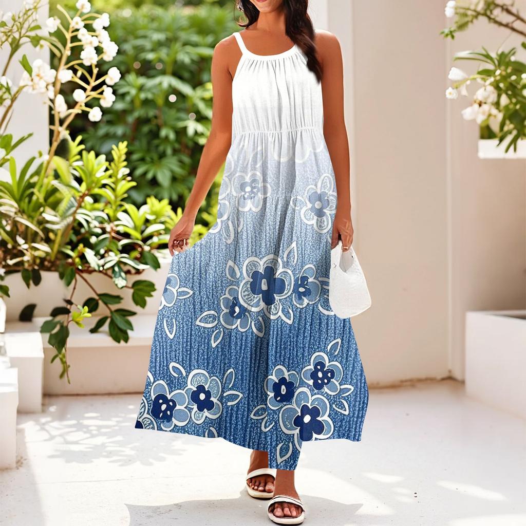 Dámské letní ležérní módní šaty na ramínka bez rukávů
