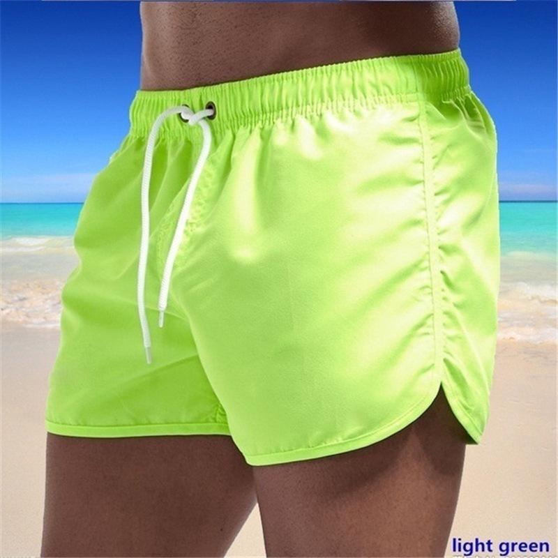 Men's Quick-Dry Summer Beach Shorts: Solid Color, Loose Fit with Drawstring