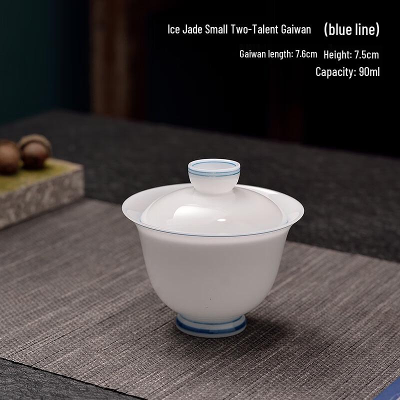 

Илутан Расписанный вручную гайвань из белого фарфора «Ледяной нефрит»