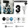 37pcs Silver Trophy Football Balloon Black Number 1-9 Birthday Balloon Set Sports Theme Party Decoration Festival Supplies