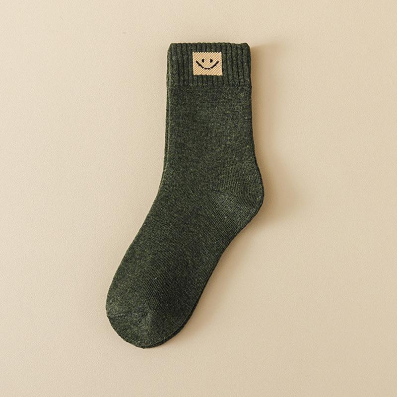 Women's Thickened Terry Socks - Anti-pilling, Non-slip, Mid-calf, Warm Autumn/Winter Floor Socks