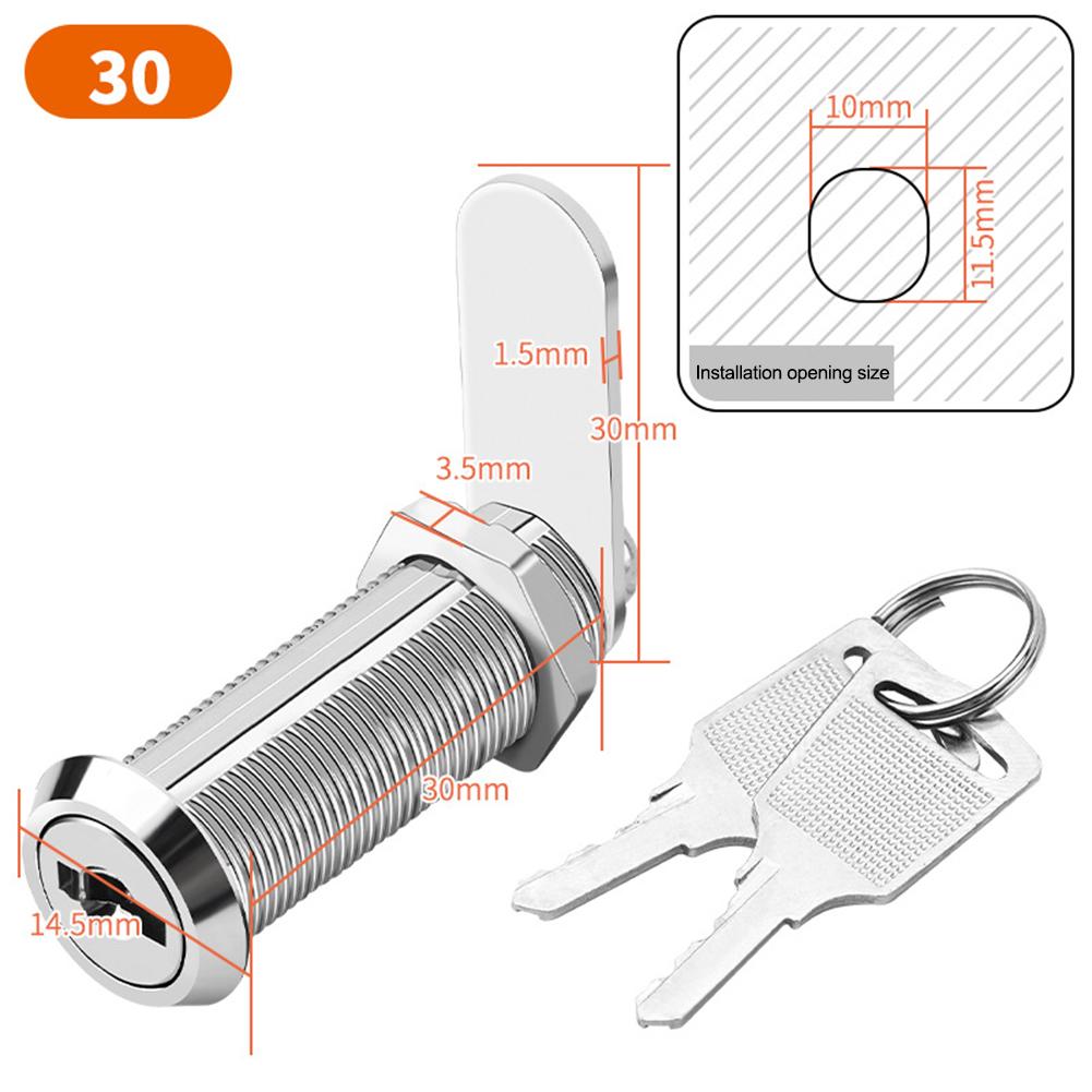 Cam Lock For Mailbox File Cabinet Lock 16mm Enhanced Security Mechanism Long-lasting Performance Two Spare Keys