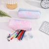 1PC Bowknot Print Pencil Case, Creative Starry Sky Style Portable Zipper Desktop Stationery Storage Bag, Cute Gift for Friends