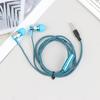 1Pc Stereo Earbuds Earphone Wired Nylon Weave Cable Earphone Headset With Mic