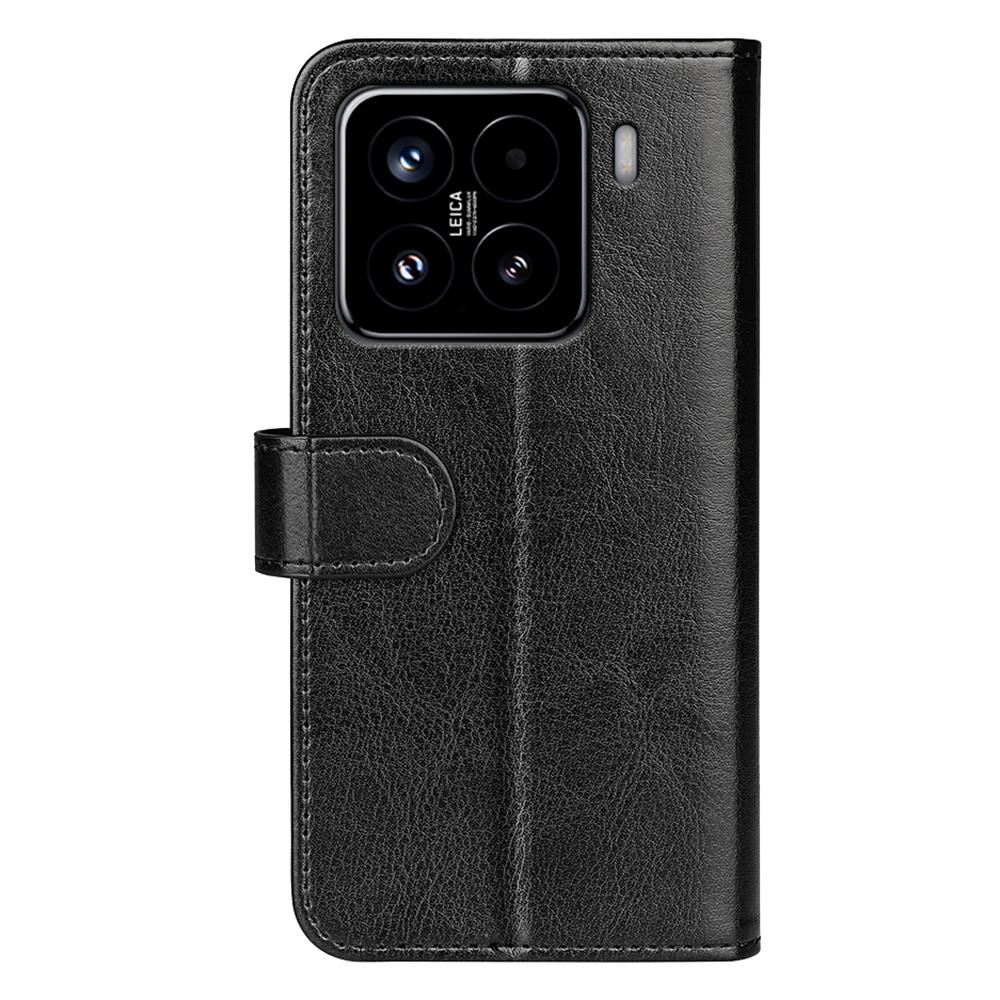 Etui Portfelowe do Xiaomi 15 Tekstura Crazy Horse Podstawka Skórzane Pokrowiec na Telefon