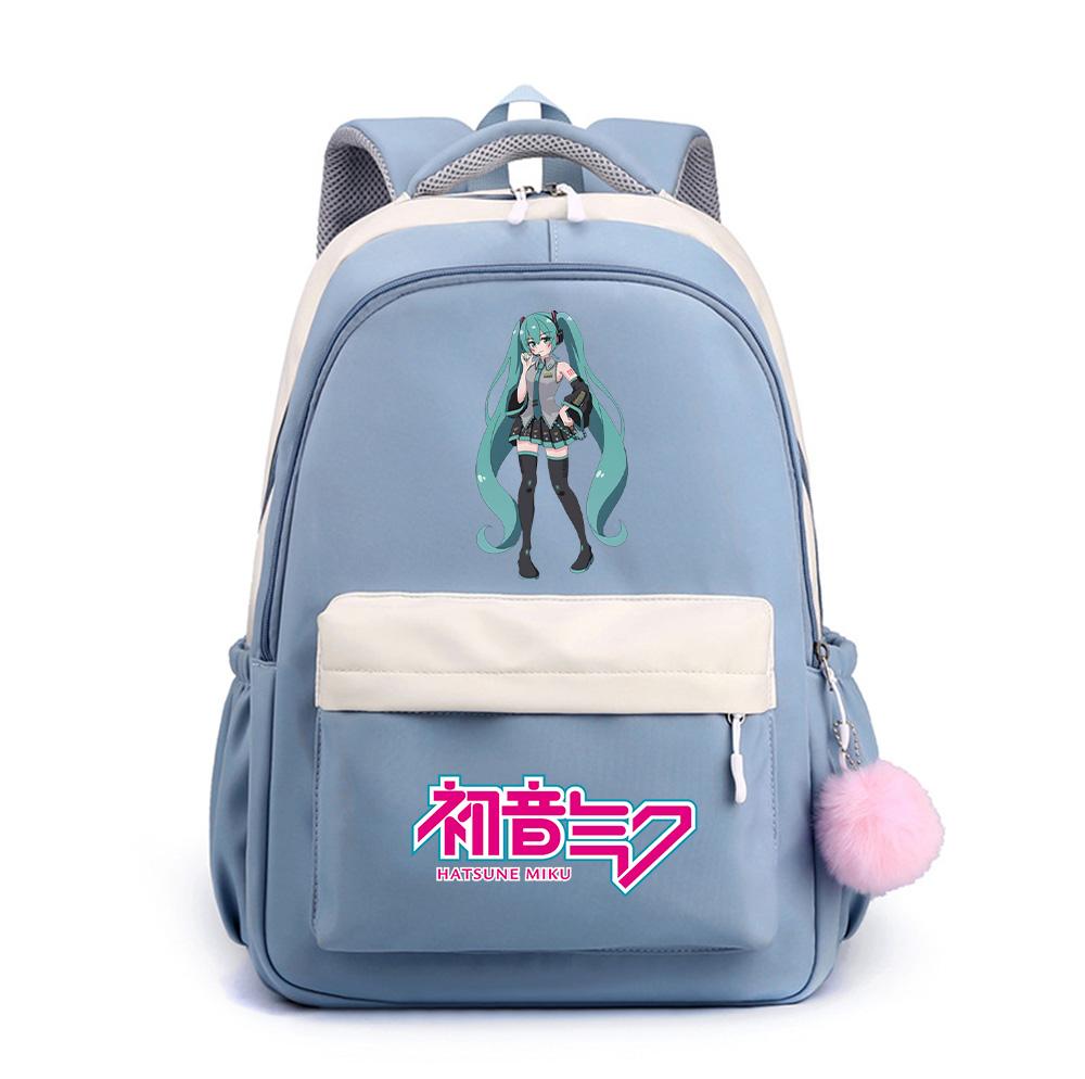 Anime Cartoon Hatsune Miku Printed Large Capacity Waterproof Backpack for Teenger Student Girl Boy Schoolbag Bookbag Kid Gift Travel Bag