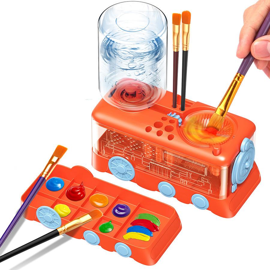 Automatic Water Changing Brush Rinser Cup for Watercolor Acrylic Oil Painting Brush Cleaning Paint Brush Washer Cleaning Machine