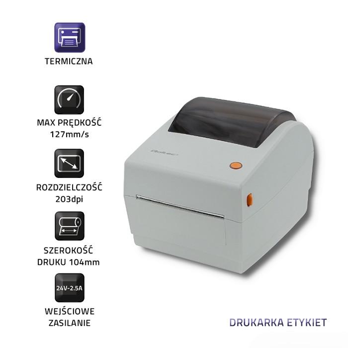 Qoltec Drukarka etykiet kurierskich LTP-0243 | termiczna | High Speed | 203 dpi | USB | LAN