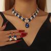 European & American Fashion Crystal Necklace & Earring Set - Bridal Wedding Jewelry for Women