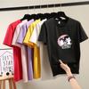 Harajuku Cute Cartoon Cat Print Short Sleeve T-shirts Women Summer Casual Loose Student T Shirt Young Girl Y2k Tops