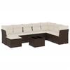 Vidaxl 9-Cz. Conjunto de Muebles de Jardín con Cojines, Marrón, Ratán Sintético