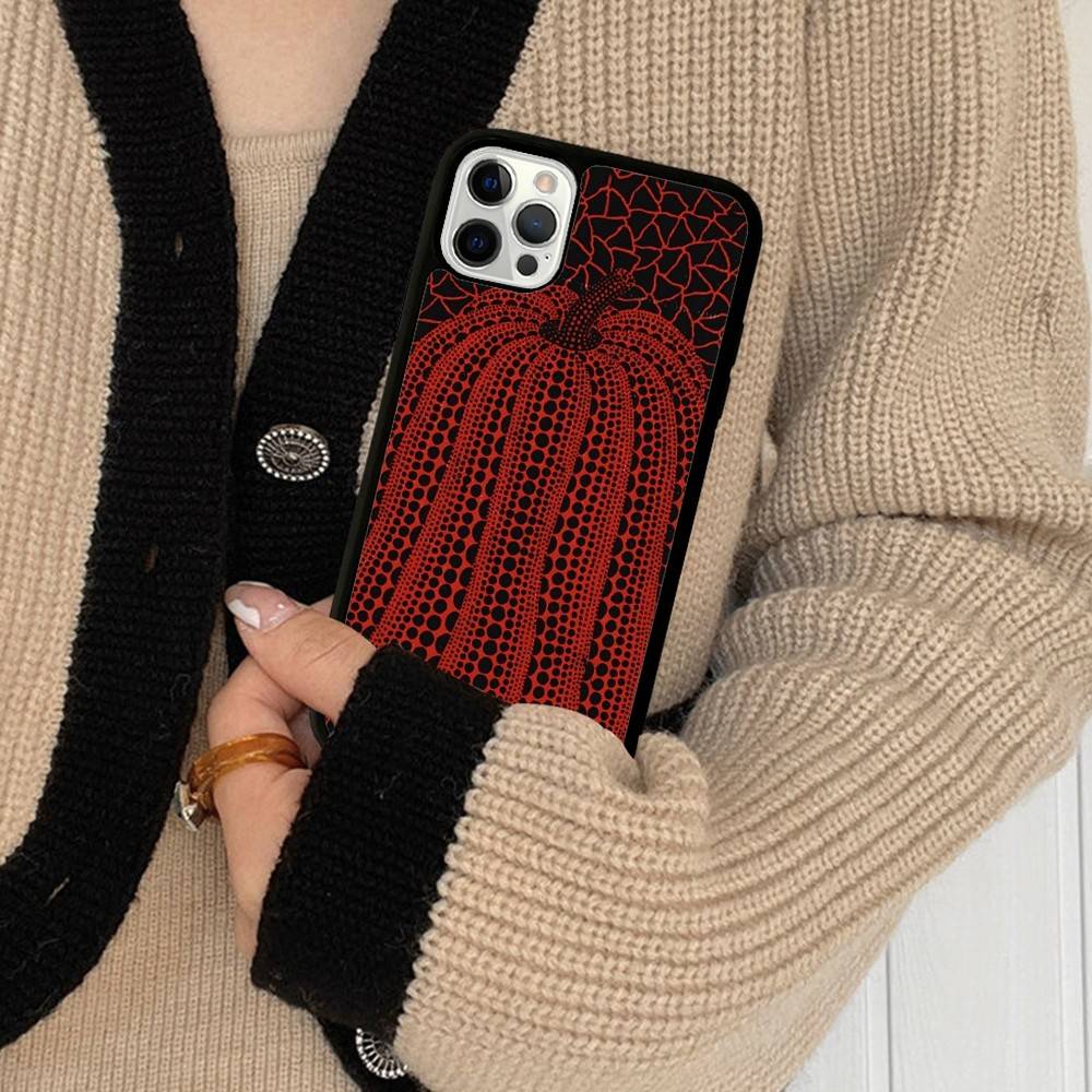 Yayoi Kusama Pumpkin Flower Art For IPhone 17 16 15 14 13 12 11 Pro Max Plus Shockproof PC+TPU Phone Back Cover