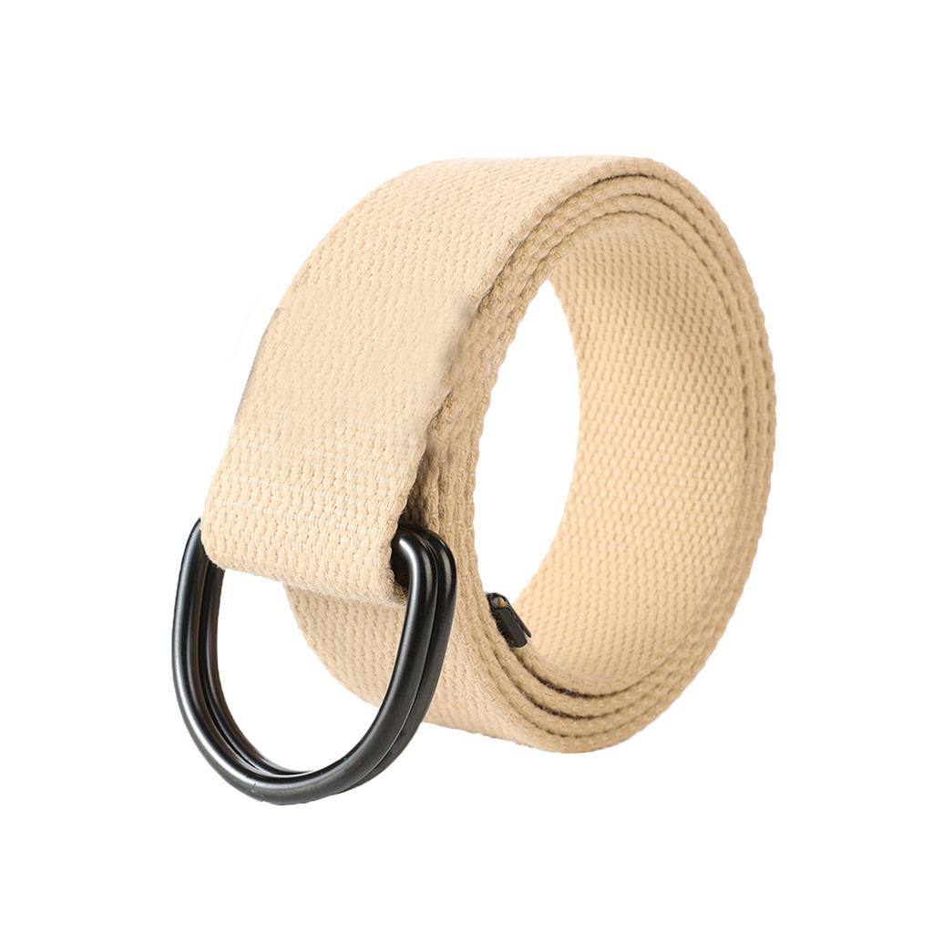 Men’s & Women’s Canvas Belt With Black D-ring Casual Belt Black Letter D Belt Buckle