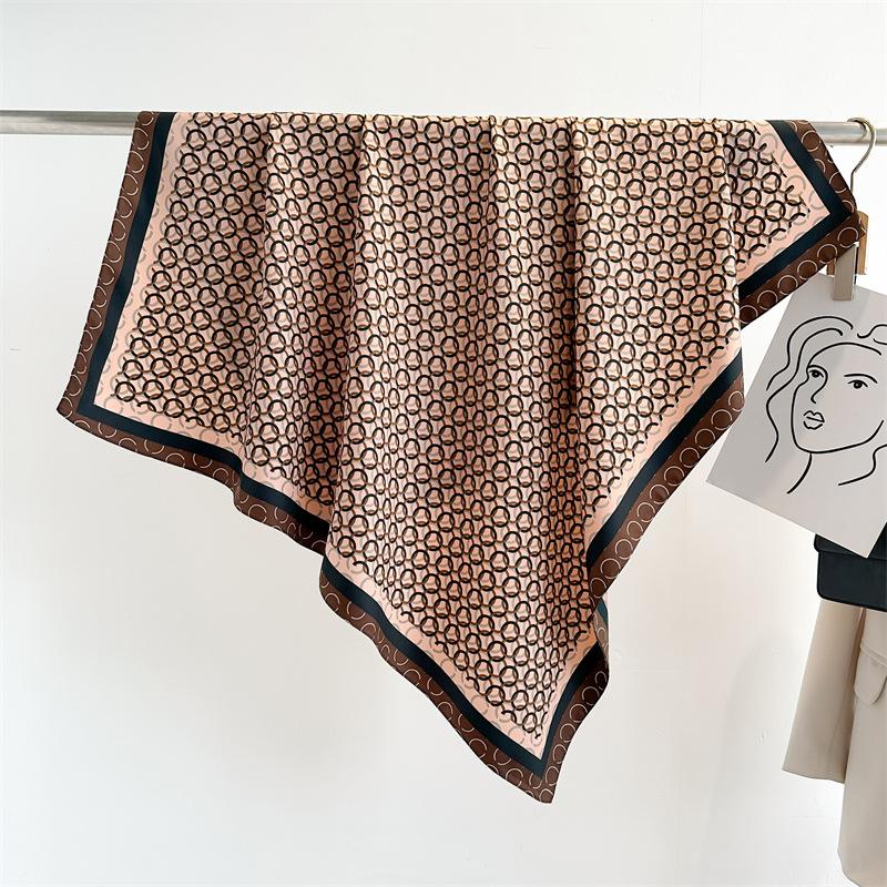 

New arrival ring printing scarf 90cm large square scarf twill silk scarf 90x90cm