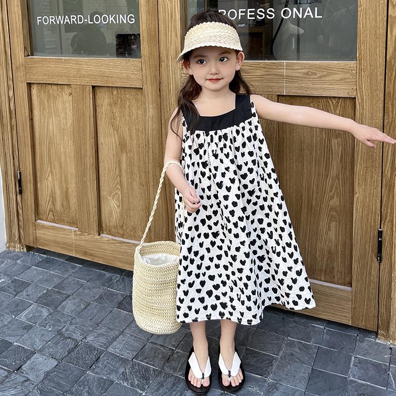 

2025 Summer Sibling Outfits: Korean-Style Loose Sling Dress & Shorts Set for Boys and Girls 110 cm