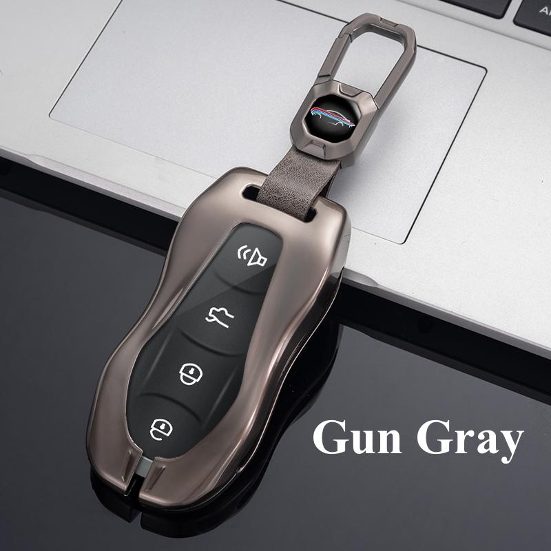 Alloy Leather Car Remote Key Case Cover for Geely Azkarra Tugella FY11 2019 2020 Atlas Pro New Emgrand GS X6 SUV EC7 Styling