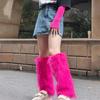 Japanese Style Furry Leg Warmers Faux Fur Knee High Girls Socks Fashion Long Tube Sock  JK
