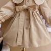 Girls Fashion Cute Long Trench Jacket Children Baby Windbreaker Daily Coat Turndown Collar Outerwear Infant Casual Clothing