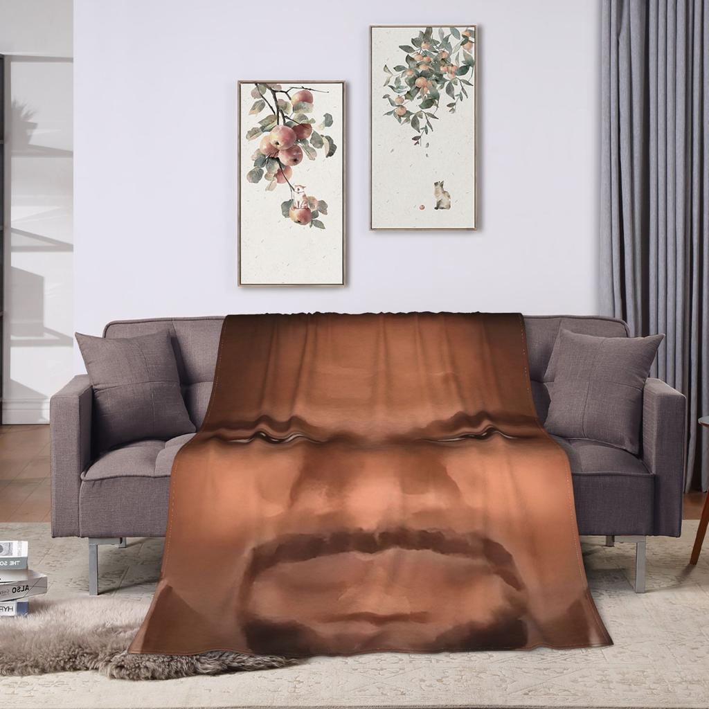 Kanye West Stretched Meme Warm Soft Blanket  Travel Plush Throw Blanket Novelty Bedroom Flannel Bedspread Sofa Bed Cover