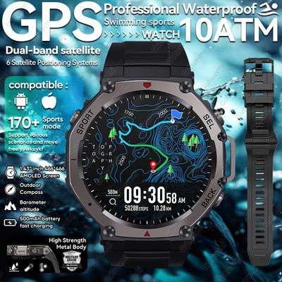2025 Nuevo Reloj Inteligente T-Rex 3 Ultra GPS 5 ATM Resistente al Agua GNSS de Doble Banda Incorporado Brújula Militar Deportivo