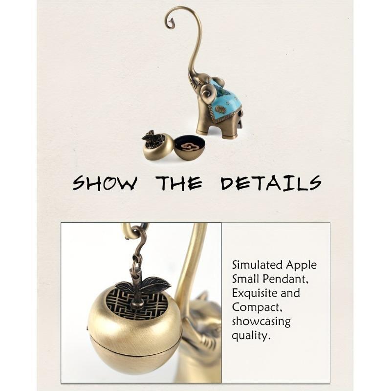 LASODY Elegant Elephant-Shaped Metal Incense Holder Sandalwood Scented Ideal for Christmas Easter Thanksgiving Father'S Mother'S Day Gifts