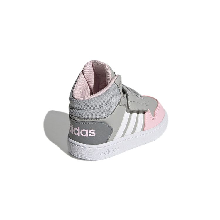 Adidas Neo Hoops 2.0 Mid Color Block Durable Mid-Top Walking Shoes Baby Shoes Gray Pink GZ7779