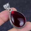 Garnet Gemstone 925 Sterling Silver Jewelry Pendant 2.01"