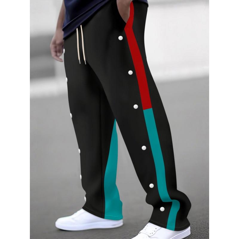 

New Casual Versatile Fashion Trend Cool High-quality Men s Button Down Drawstring Trousers S чёрный
